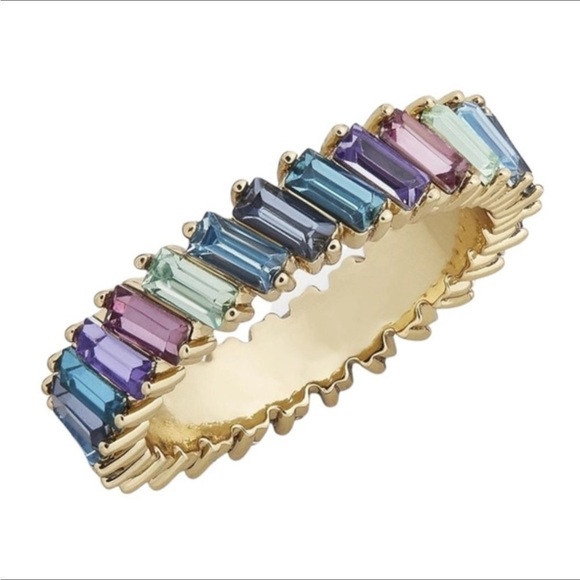 ZIRCONIA INLAID GOLD RING - Picture 3 of 8